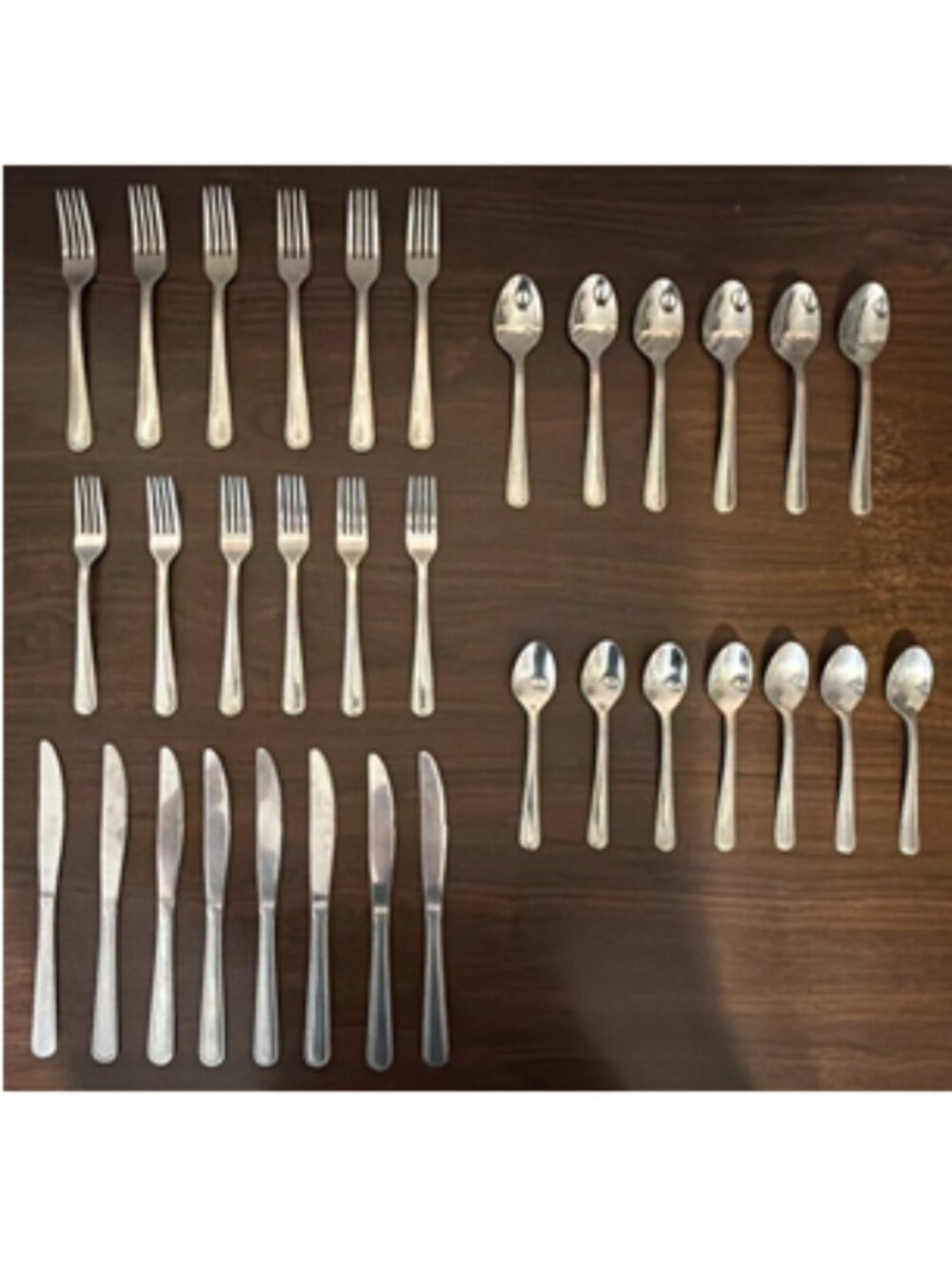 Vintage Stainless China Restaurant Hotel Flatware 33 pc Set Service for 6+